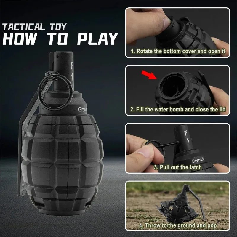 Plastic Hand Grenades Toy Dummy Grenade Model with Waterball for Tactcial Airsoft Paintball Role Play Prop CS Battle Game