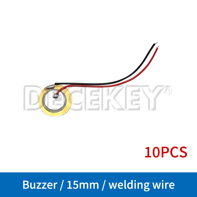 Placas de oblea de cerámica piezoeléctricas con cable, diámetro 12MM 15MM 18MM 20MM 27MM 35MM 50MM altavoz zumbador de cobre, 10/20 piezas