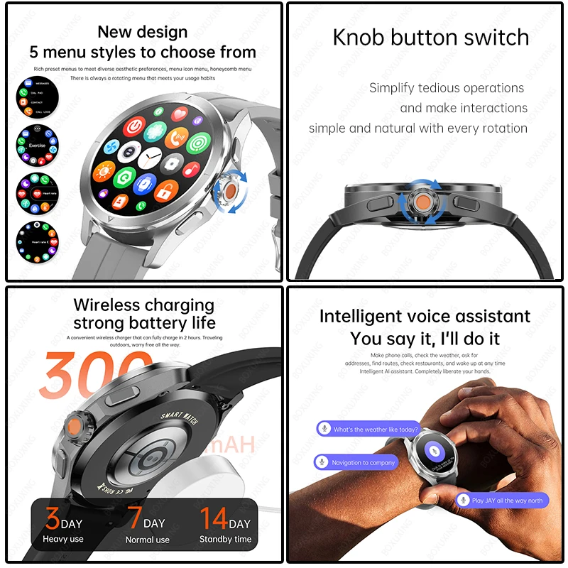 2025, neue S4 Ultra Outdoor-Sport-Smartwatch für Herren, AMOLED-Bildschirm, NFC, GPS, Kompass, Herzfrequenz, wasserdicht, Bluetooth-Anruf, Smartwatch