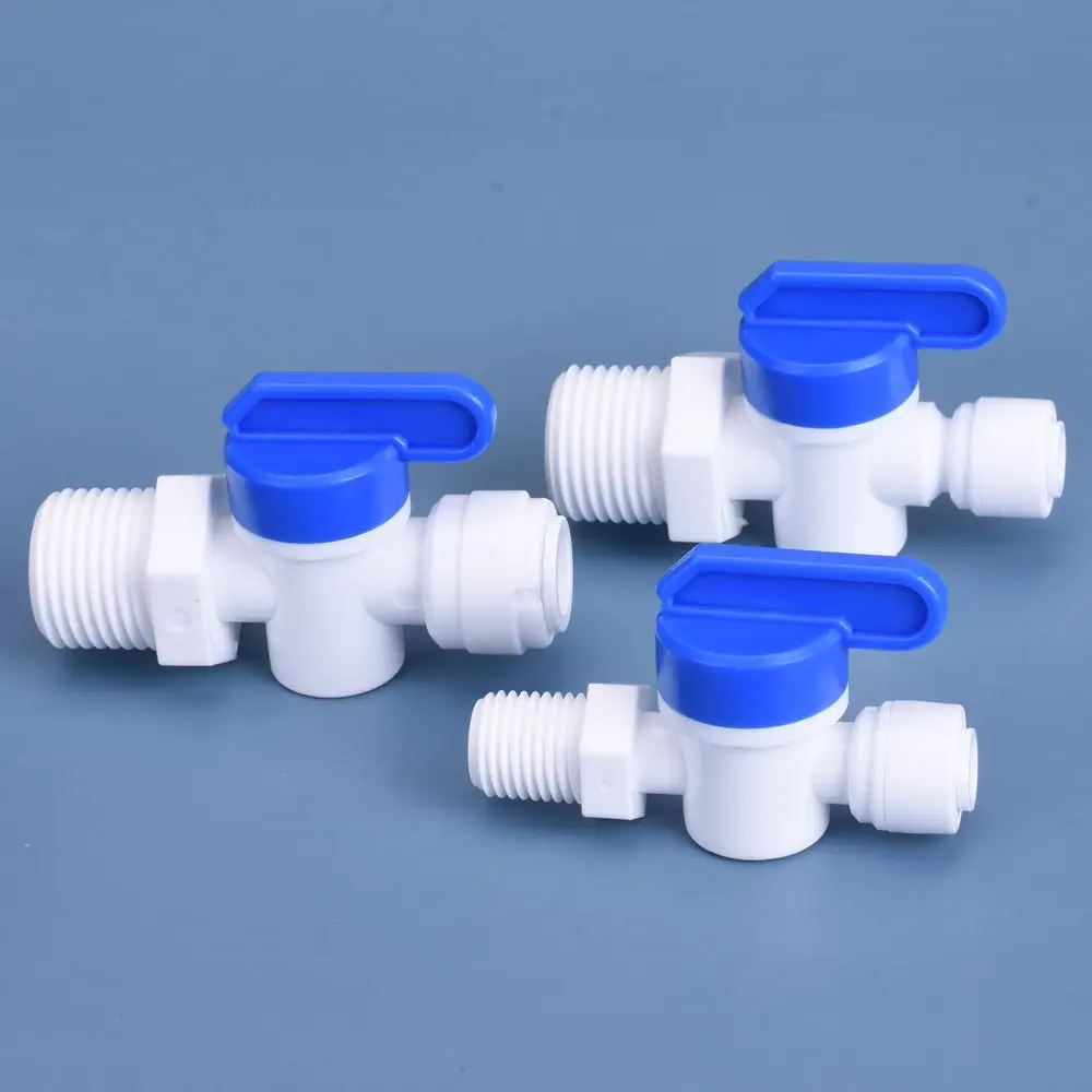 Комплект деталей системы обратного осмоса RO 1/4", 3/8", 1/2" шаровые краны с наружной/внутренней резьбой Быстроразъемные фитинги для обратной промывки в комплекте