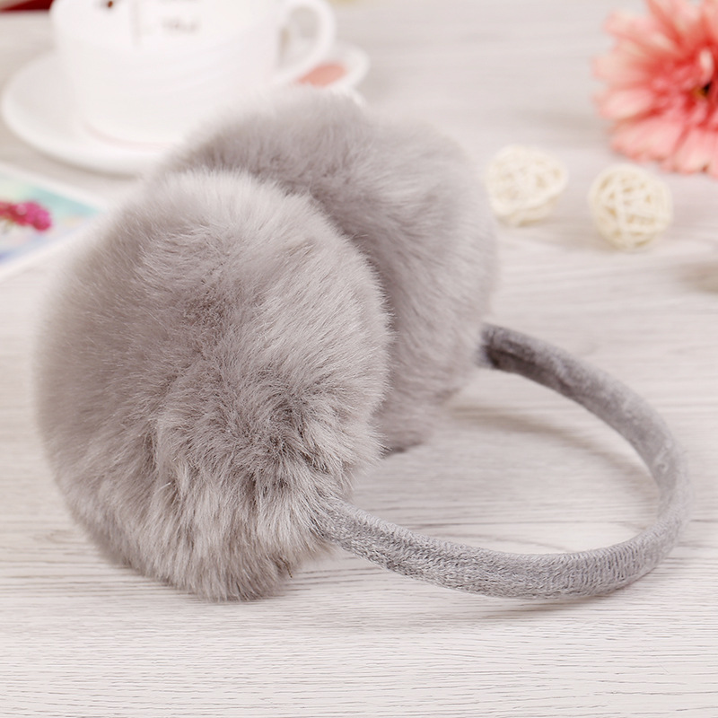 Orejeras cálidas para invierno, bonitos auriculares de piel de felpa, calentador de orejas Unisex a la moda, diadema para niñas de Color sólido, orejeras