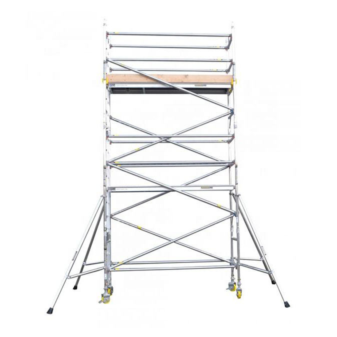 Complete 6m-12m Mobile Scaffold Tower Ladder Aluminium Rolling Scaffolding