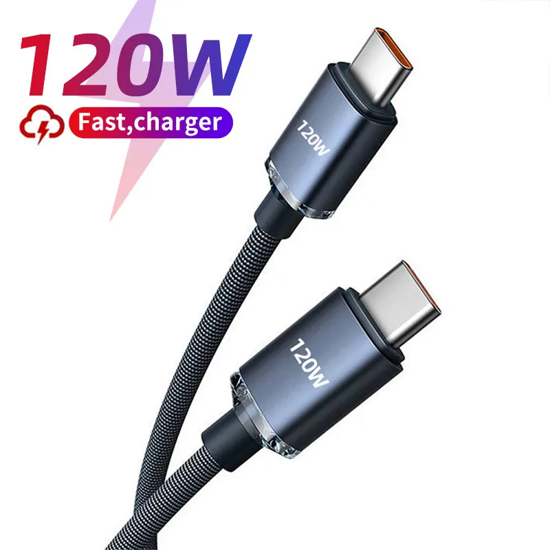 Cavo da 120 W 7A da tipo C a tipo C per Iphone 15 Xiaomi Oneplus Cavo USB C per ricarica rapida per telefono cellulare Tipo C Cavi per caricabatterie dati rapido
