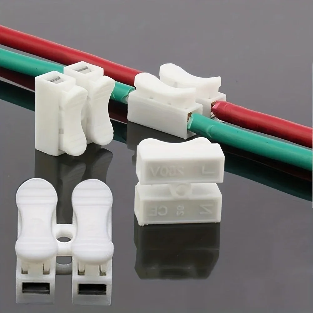 Nenhuma Solda Solda Solo Try 2P Cabo Fio Conector, Maga Parafuso Bloco Terminal, Braçadeira De Mola, 20 Stuks