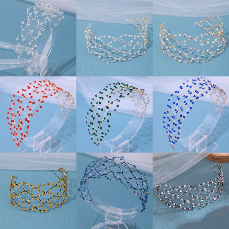 Baroque Crystal Headband Hairband Tiara For Women Bride Rhinestone Bridal Wedding Hair Accessories Jewelry Band Headband Tiara