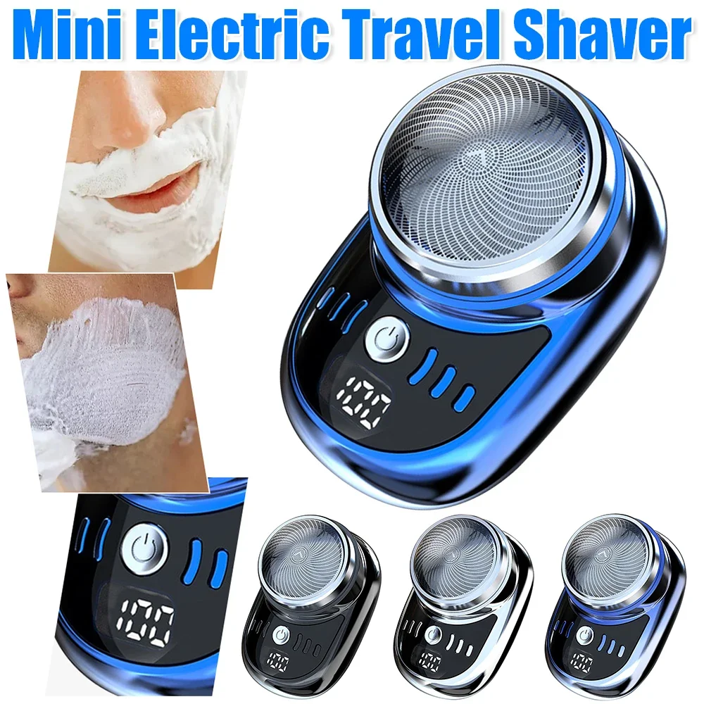 Mini Afeitadora eléctrica de viaje para hombres, recargable por USB maquinilla de afeitar, portátil, indolora, inalámbrica, para Barba y cara