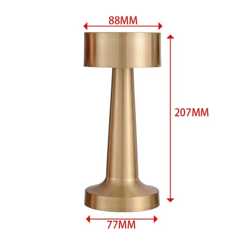 Lâmpada de mesa led retro barra toque regulável 3 cores recarregável jantar desktop luz da noite para lâmpada mesa do vintage decoração barra
