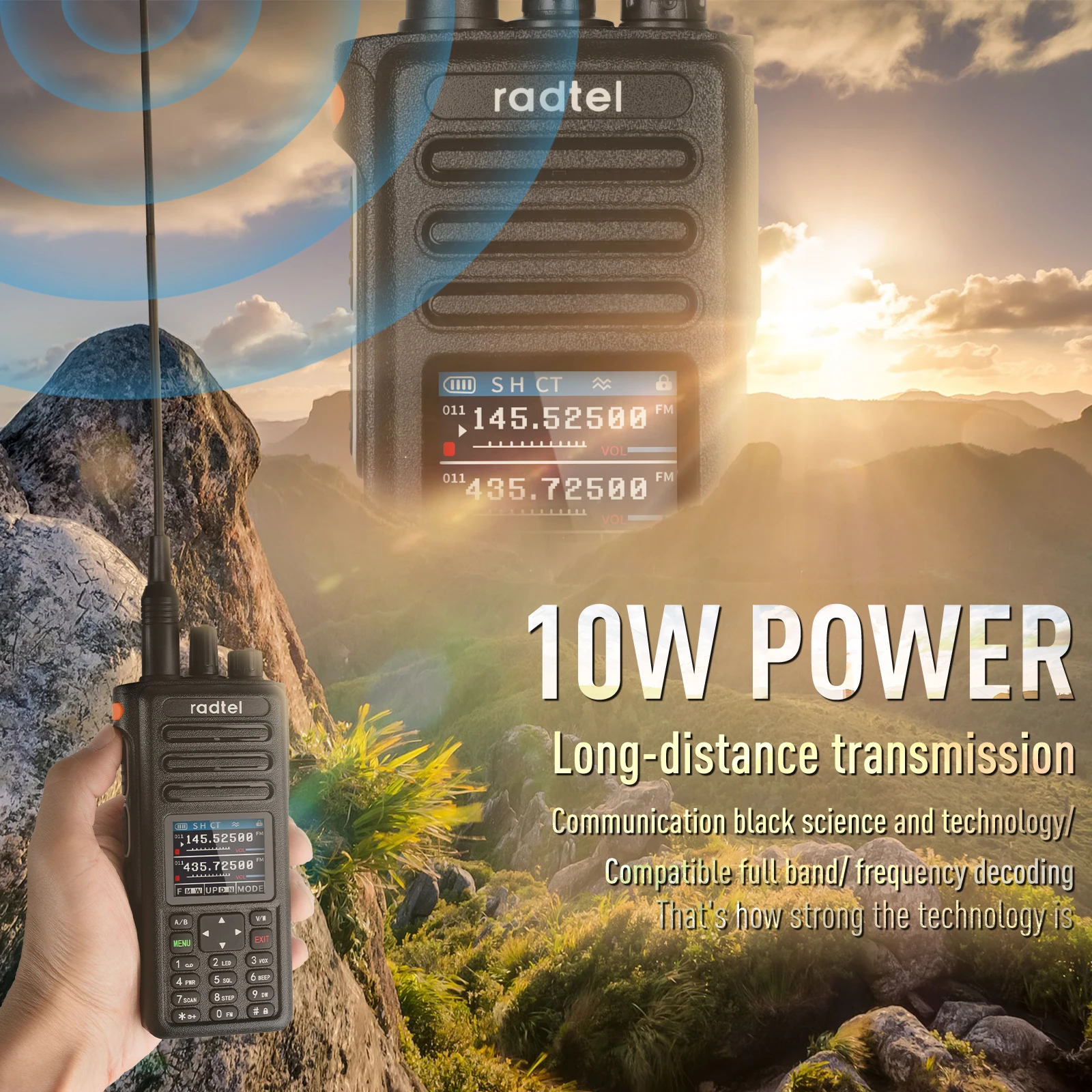 Radtel RT-730 IP67 impermeable 10w banda aérea Walkie Talkie banda completa Amateur Ham 199CH HT USB-C batería NOAA FM AM UHF VHF Satcom