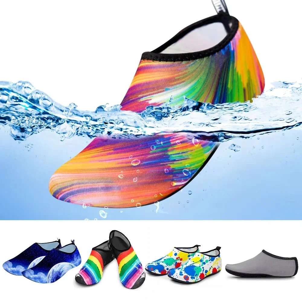 Zapatillas antideslizantes para agua, calcetines para nadar y bucear, calcetines de playa de verano, cubierta plana para zapatos de snorkel, zapatilla de calcetín costero