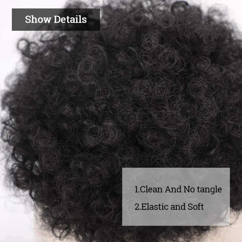 Afro Bladerdeeg Trekkoord Paardenstaart Synthetische Haarverlenging Ombre Honingkleurige Blonde Clip Op Kinky Trekkoord Krullende Paardenstaart