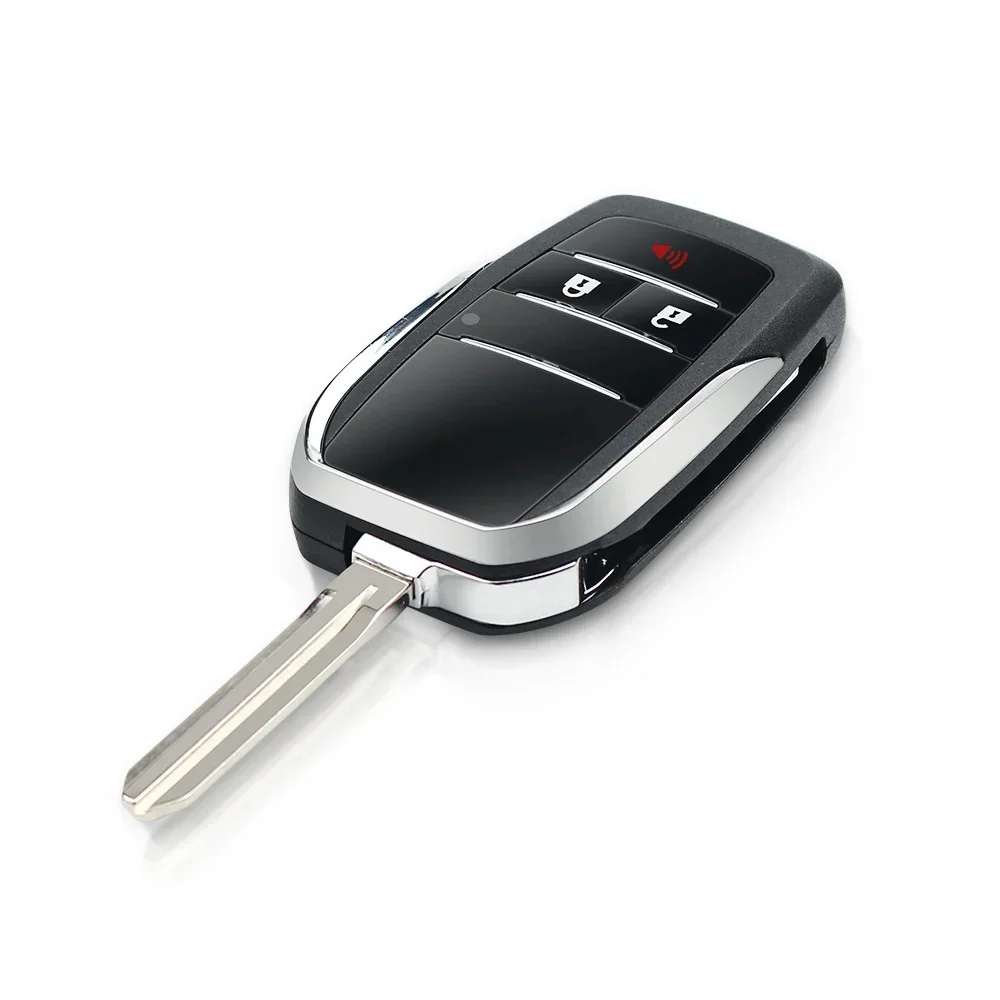 KEYYOU-Caso chave flip modificado para Toyota, Reiz, Camry, Rav4, Yaris, Corolla, 4, Runner, Avlon, 2, 3, 4 Botões