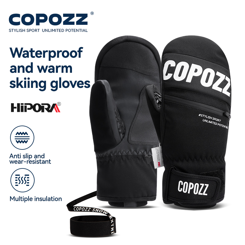 COPOZZ Upgrade verdickte Skihandschuhe Winter Männer Frauen 3M Thinsulate Thermo-Snowboard-Handschuhe wasserdichte warme Fäustlinge Skihandschuhe