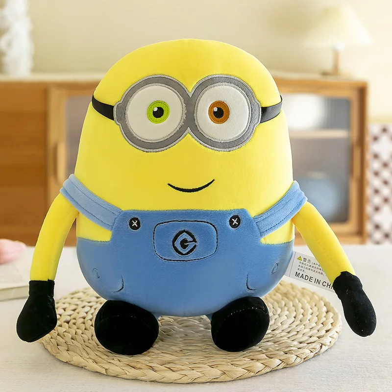 30CM Minion poduszka film peryferyjny żółty pluszowy Bob pluszowe wypełnione zabawki dżinsy miękka lalka poduszka dekoracja urodziny dzieci Gif