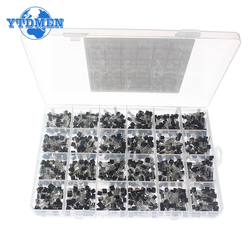 200/480/840 Uds TO-92 Kit de transistores caja surtida BC547 BC327 BC337 2N2222 3906 C945 PNP/NPN juego de transistores Kit electrónico