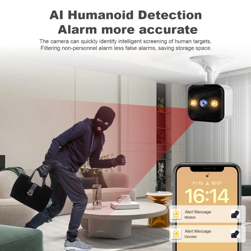 2025 nueva cámara de seguridad 2K 3MP HD Wifi cámara web inteligente para el hogar Audio bidireccional Color noche detección de movimiento cámara de vigilancia con luces