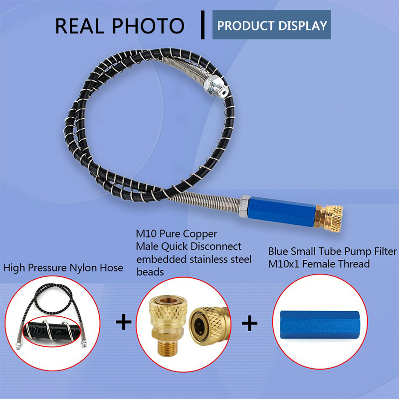 High Pressure Pump Small Filter M10 40Mpa 400Bar Water-Oil Separator Air Compressor Air Filtering 8MM Quick Connector 50CM Hose