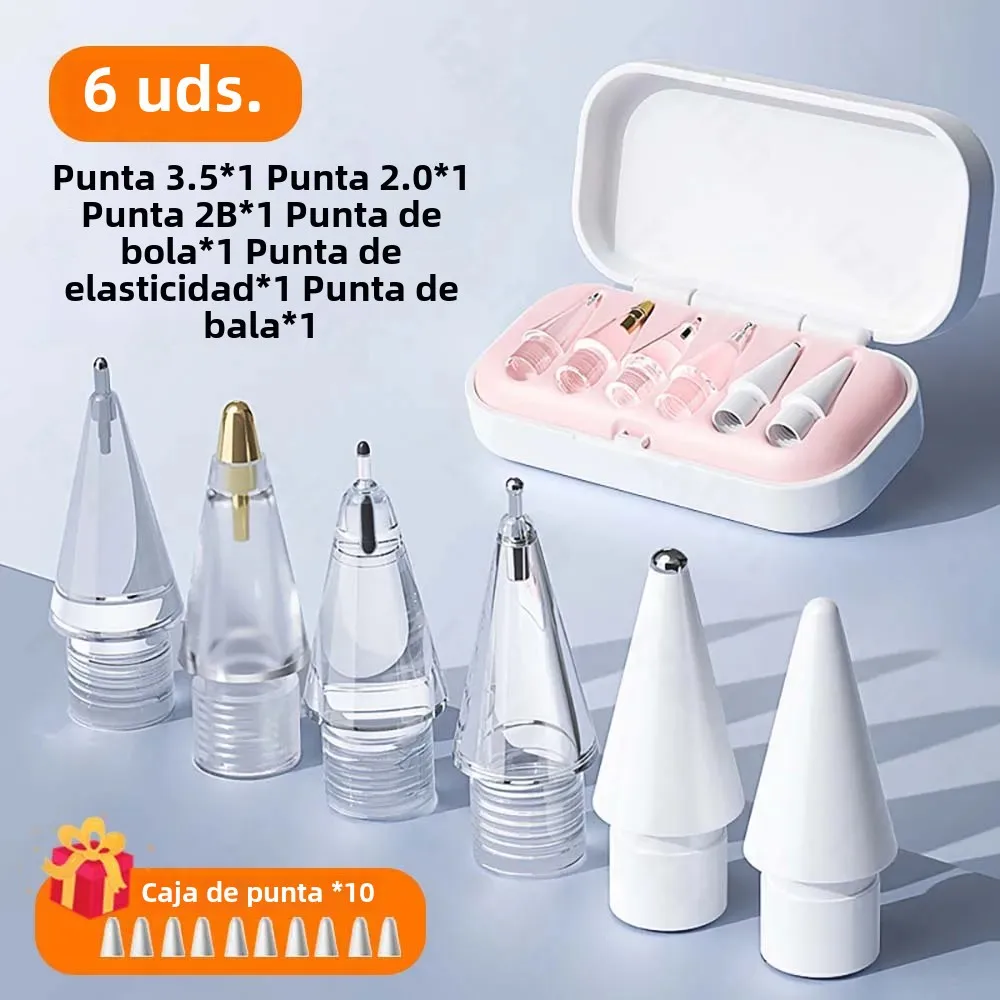 Puntas de lápiz de repuesto para Apple Pencil 1/2/3th Apple Pencil Pro 4/6 Uds 2B puntas suaves para iPad Pro Pencil 1/2/3 Stylus punta fina