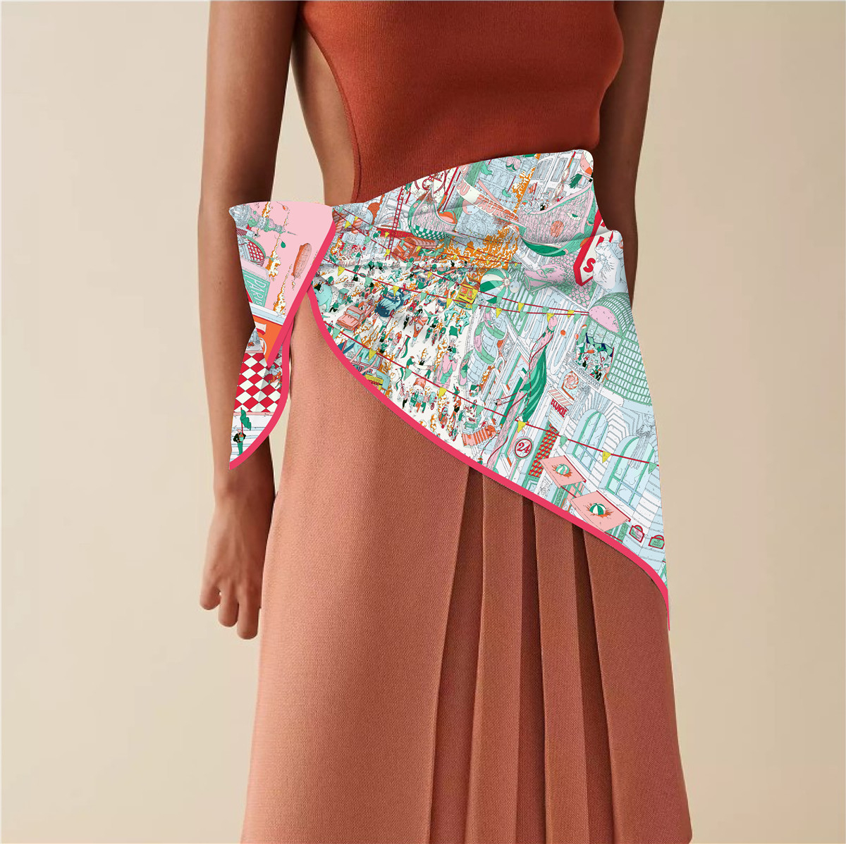 Bufanda cuadrada de marca de 90cm para mujer, bufanda de sarga 100% de seda a la moda, chal con diseño, Hijab, Bandana, Foulard, pañuelo para centro comercial