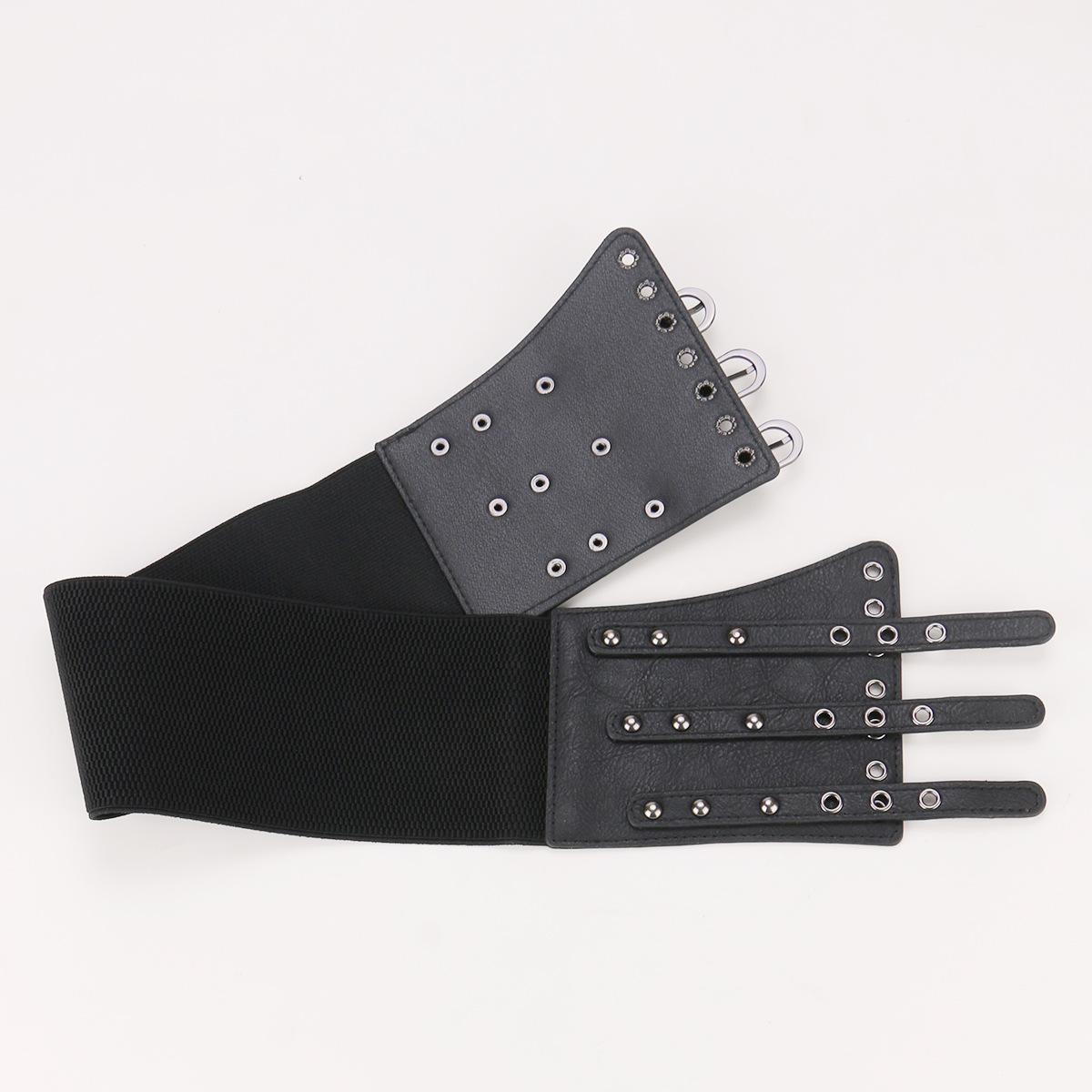Senhoras punk oco cintura elástica decorativa cinto largo cintos finos para mulheres pino fivela espartilho cummerbund na camisa casaco terno