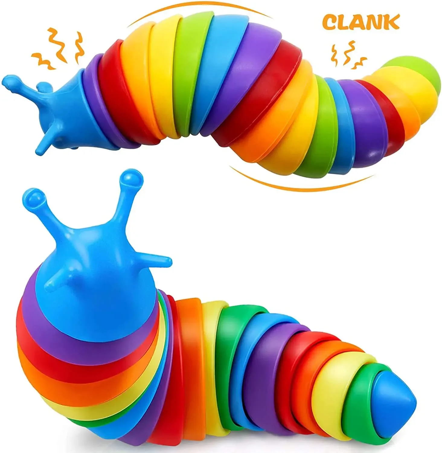 Fidget Slug ของเล่นเด็ก 18 ซม.3D สีสัน Sensory Slug บรรเทาสนุก Decompression ของเล่น Creative Twist Caterpillar Fidget ของเล่น