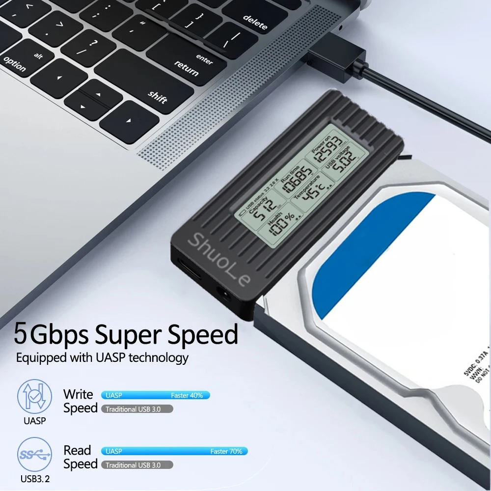 Cable convertidor adaptador USB a SATA, convertidor USB 3,2 3,0 a SATA para disco duro SSD HDD de 2,5 pulgadas, accesorios adaptadores externos
