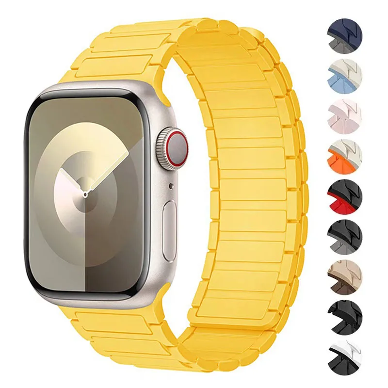 Dây đeo từ cho Apple Watch Band 45mm 49mm 44 mm 40mm 41mm 38mm 42mm silicon Cone Vòng iWatch Series 8 7 6 9 Se Ultra 2