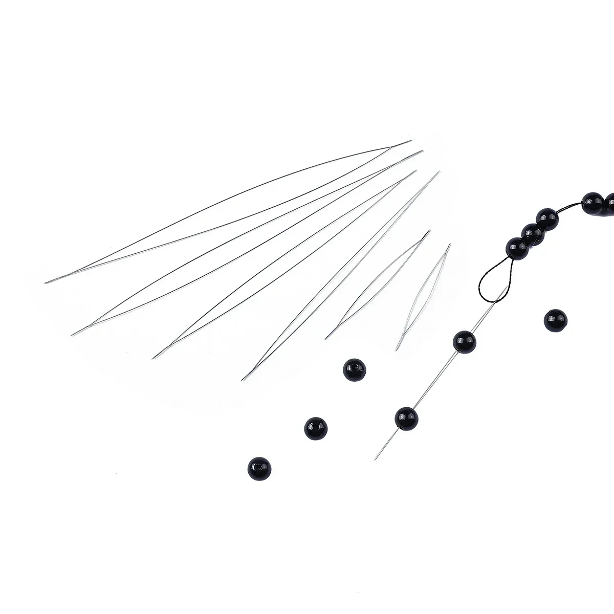 5/6pcs เปิด Big Eye Beading เข็มลูกปัดสร้อยคอสร้อยข้อมือเครื่องมือสแตนเลส Self Threading เข็ม Pins สําหรับเครื่องประดับอุปกรณ์