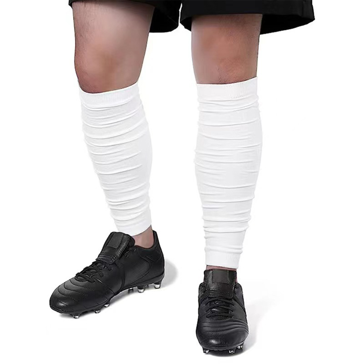 1 par de mangas de compresión de pantorrilla para hombres y mujeres, manga de pierna de fútbol, calcetín de compresión sin pies para correr, atleta, ciclismo