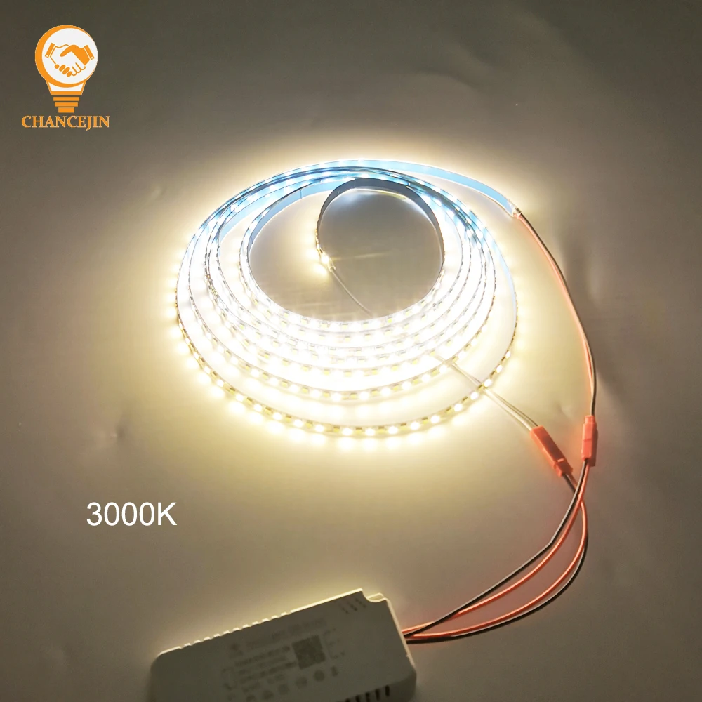 แถบไฟ LED 2835สีคู่ยาว3เมตรสำหรับซ่อมโคมไฟระย้าไฟเส้น LED 3000K + 6500K (51-60W) สำหรับใช้ในอาคาร