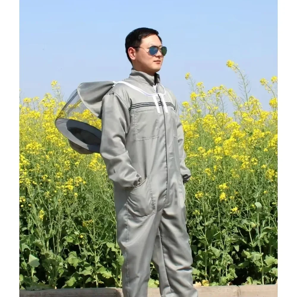 養蜂家 3D 通気性布保護長袖つなぎ服手袋スーツ特大サイズ養蜂養蜂農具用品