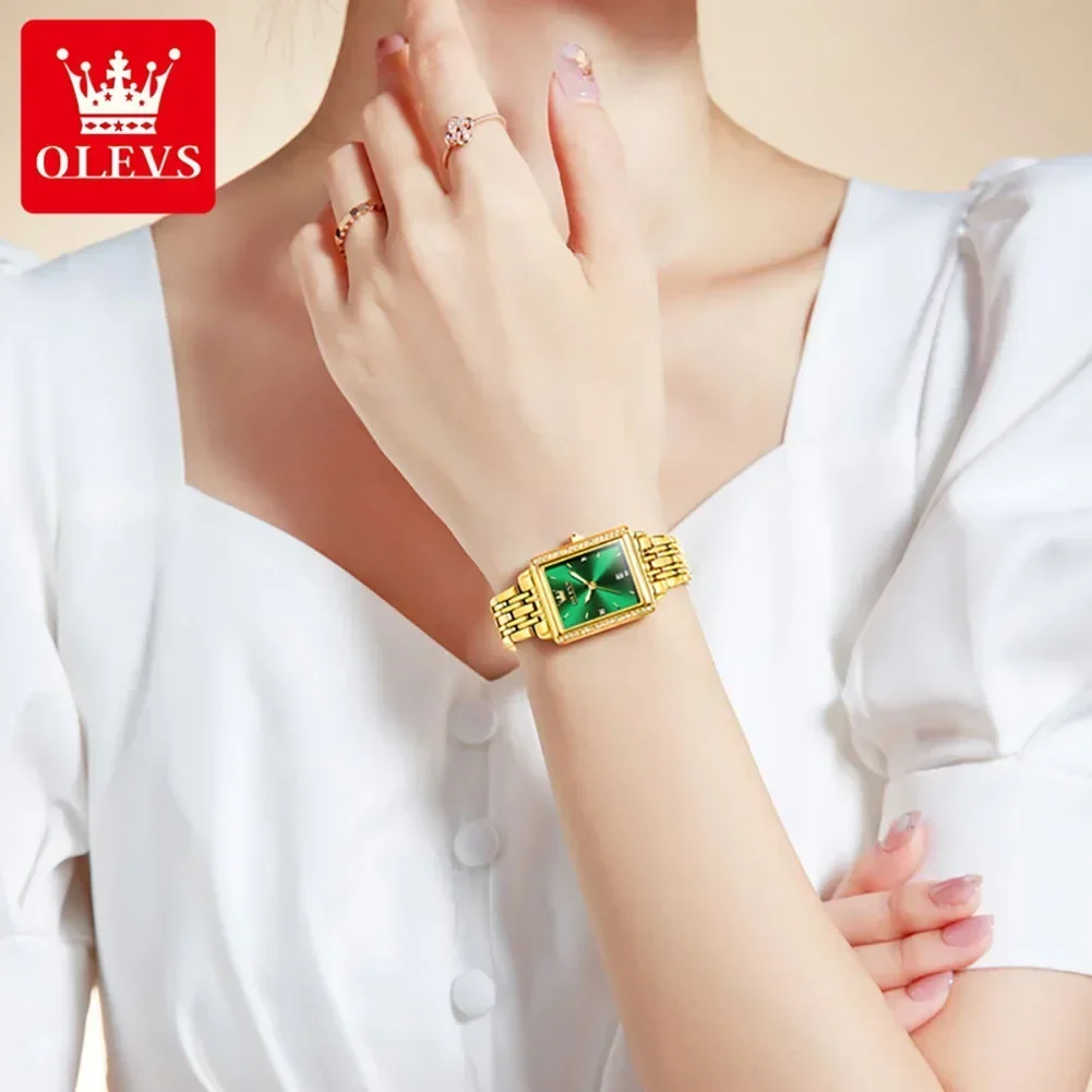 OLEVS Relojes de Mujer Reloj de Mujer de Acero Inoxidable Dorado de Lujo Luminoso Reloj de Pulsera de Cuarzo Resistente al Agua Relojes de Moda para Mujer,reloj mujer