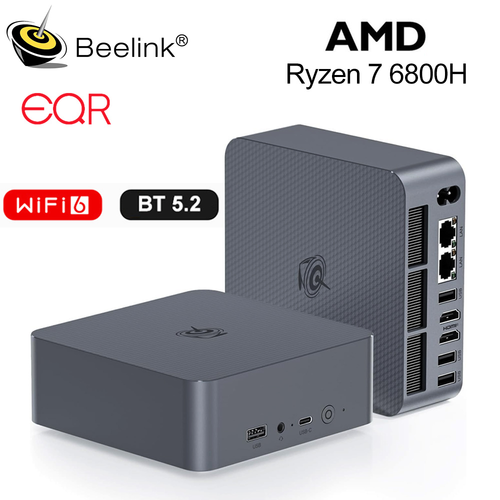 Beelink EQR6 Windows 11 Pro AMD Ryzen5 6600H Ryzen7 6800H 16 ГБ 32 ГБ ОЗУ 500 ГБ NVME SSD Мини-ПК 1000M WiFi6 4K Настольный компьютер