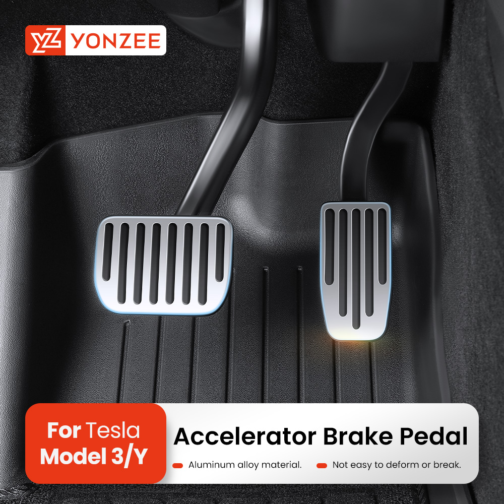 Yz para tesla modelo 3 y highland juniper 2019-2025 pedal de freio de combustível pedal resto almofadas para tesla acessórios do carro
