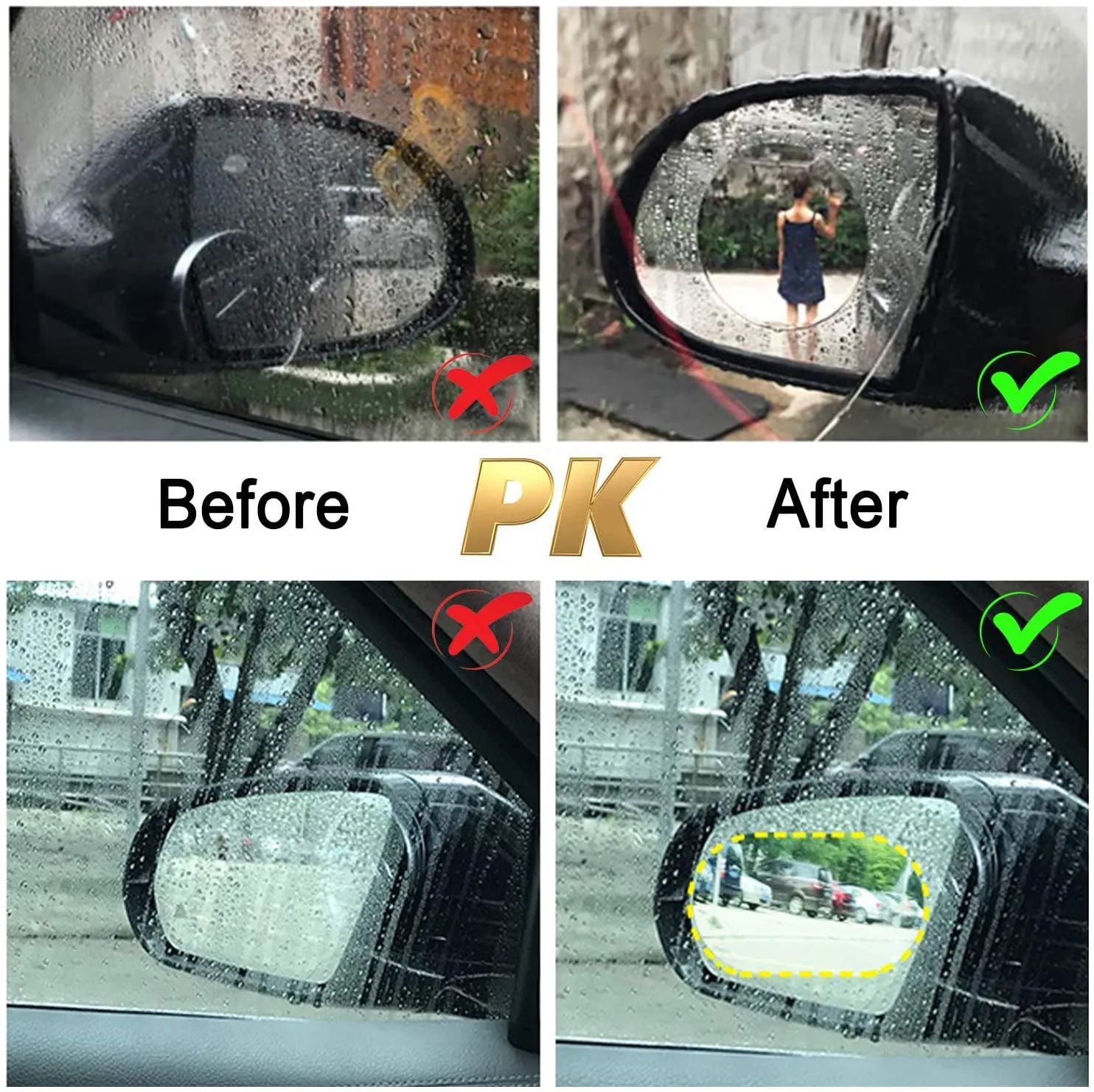 2 uds película impermeable para coche espejo retrovisor de coche protector a prueba de lluvia antiniebla película impermeable membrana accesorios adhesivos para coche