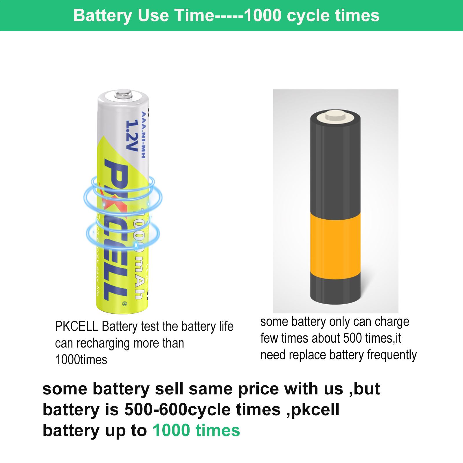 8PC PKCELL AAA Batterie 1,2 V 1000mah Ni-MH aaa Akkus Und 2PC Batterie Box Für Uhr spielzeug taschenlampe