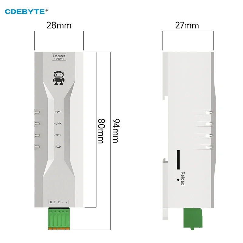 RS232 zu Ethernet Serial Port Server CDEBYTE NE2-D12 Ultra Small Volume MQTT 2-Wege-Sockel Link ModBus Gateway TCP/IP zu RTU
