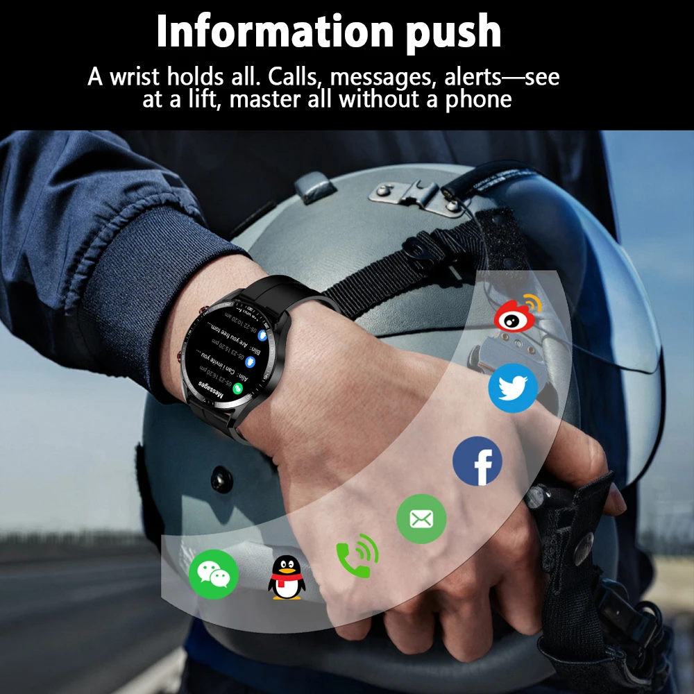 ChiBear Novo 1.53 polegadas Bluetooth Chamada Relógio Inteligente Homens Modo Multi-Sport Freqüência Cardíaca Monitoramento de Saúde À Prova D 'Água Negócios Smartwatch
