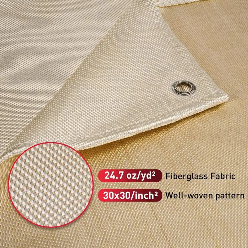 Fireproof Insulation Blanket Fireproof Insulation Fiberglass Blanket Fire Safety Tool With Sturdy Metal Loop For Using As Grill