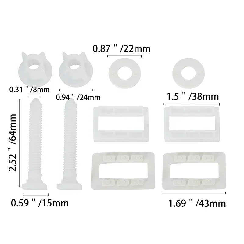 Bộ 1 Nắp Bồn Cầu Nhựa Trắng Vệ Sinh Bản Lề Bu Lông Ốc Vít Cố Định Lắp Bộ Nhà Tắm Một Phần Với Các Loại Hạt Và Chất Lượng Cao máy Rửa Dụng Cụ