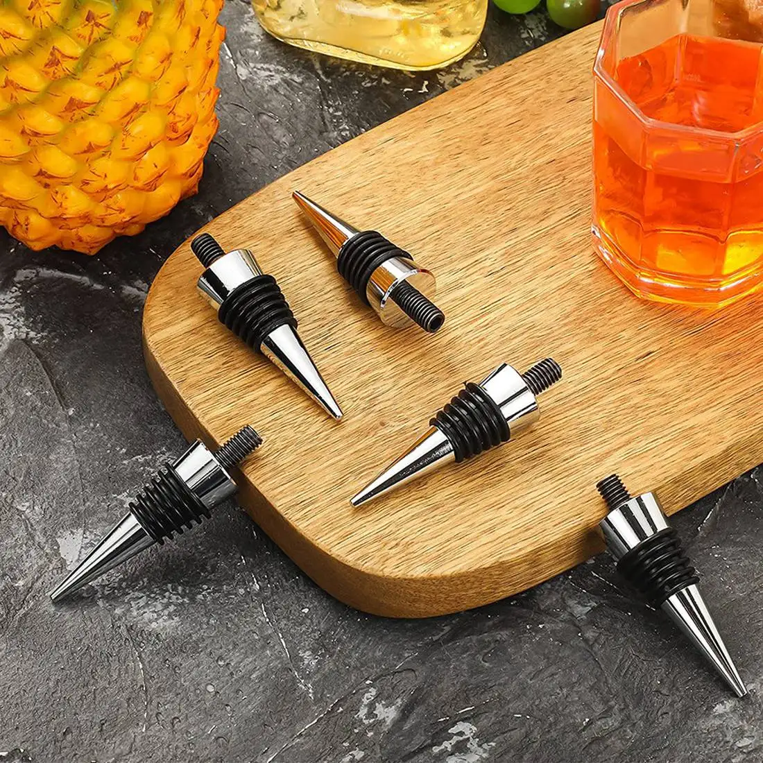 16 Pieces Metal Cork Blank Wine Cork Kit Reusable Wine Cork Insert Set Hardware for Wedding Wine Party Bar DIY Turning
