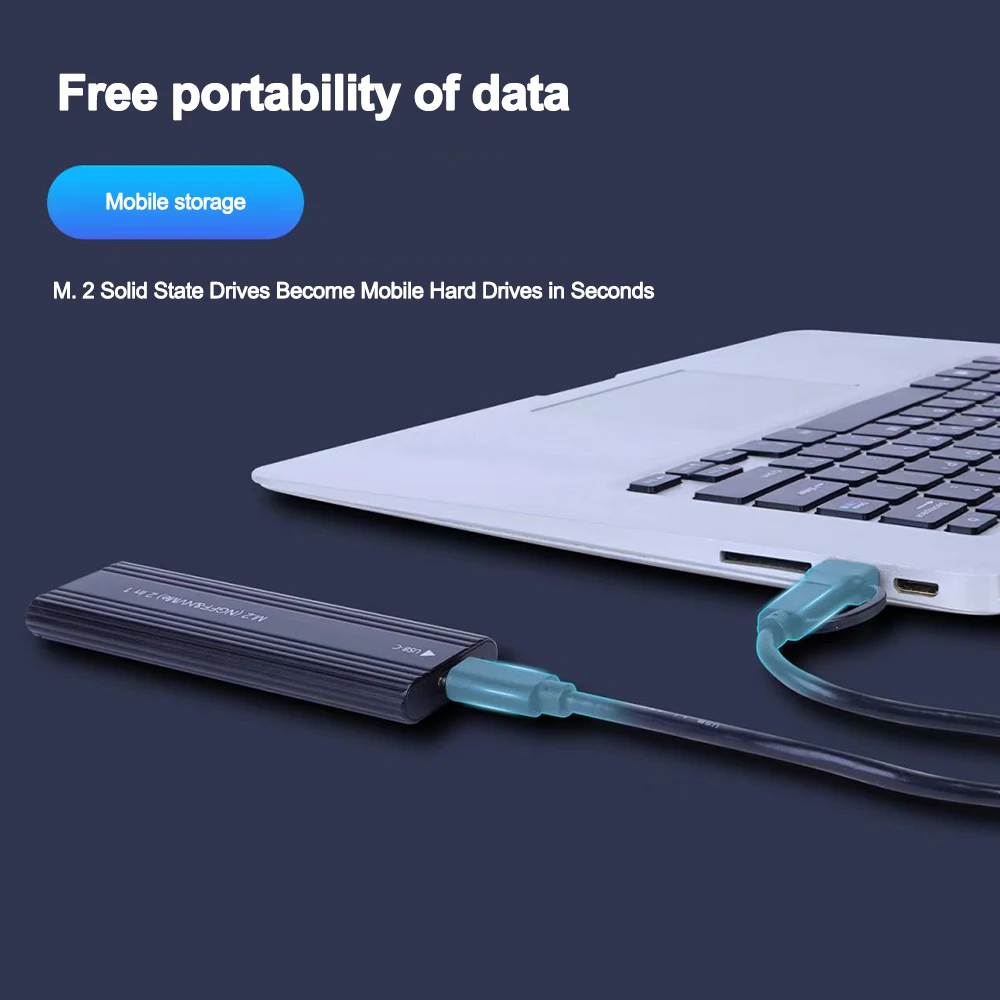 Корпус M2 SSD NVME SATA Dual Protocol M.2 to USB Type C SSD Enclosure Адаптер NVME SATA SSD Disk Box Поддержка клавиш M и клавиш B&M
