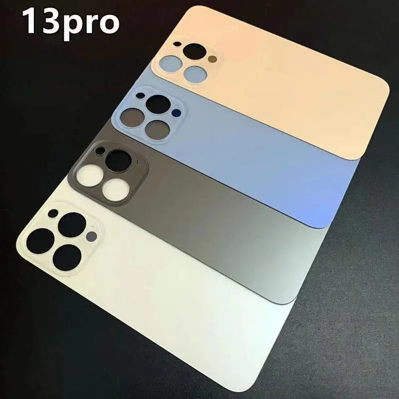 Zurück Glas + 3M kleber Für IPhone 13 Pro-13 Pro Max Zurück Abdeckung Glas Schnelle Ersatz Gehäuse Batterie Abdeckung große Loch Hinten Glas