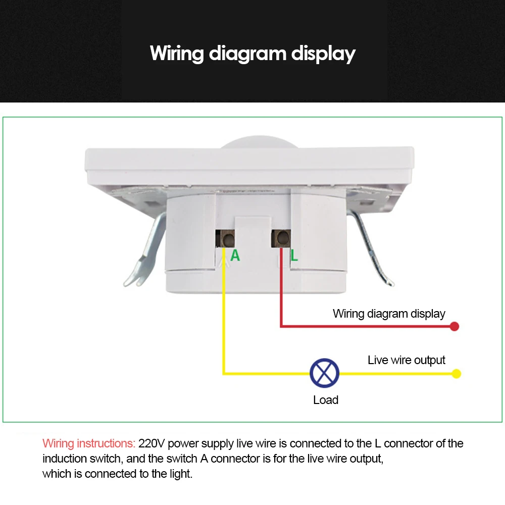 AC 110V-220V Inteligente de Movimiento PIR Sensor de Interruptor de Luz de Seguridad de Control de Movimiento Infrarrojo IR Detector De Inducción ON/OFF/Interruptor PIR