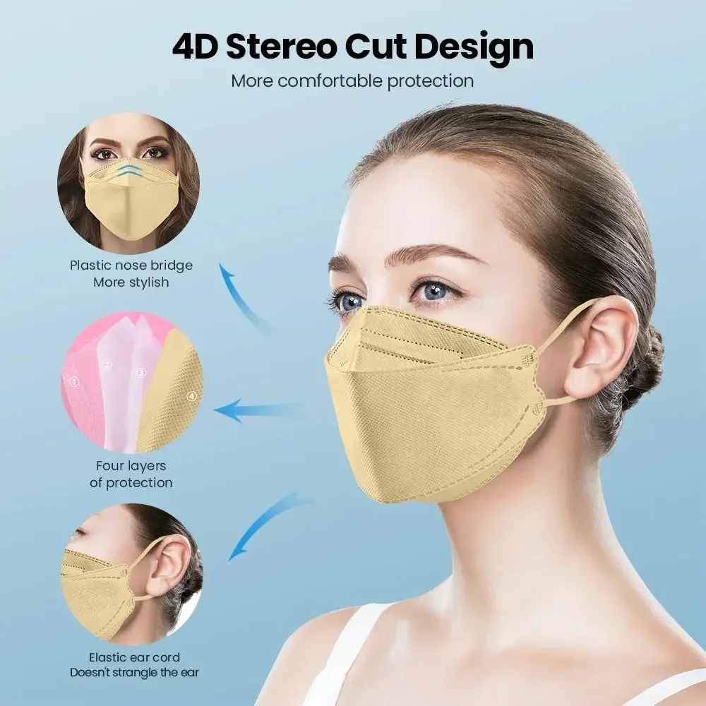 หน้ากากปลาหน้ากากอนามัยสำหรับผู้ใหญ่หน้ากากป้องกันฝ้าหน้ากากอนามัย15สีสำหรับใส่ FPP2 KN95 FFP2