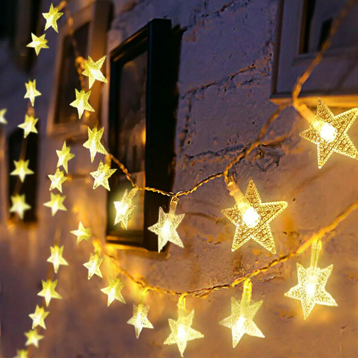 40LED Ngôi Sao Cổ Dây Đèn Led USB Vòng Hoa Mới Lạ Năm Mới Cưới Trang Trí Trong Nhà Chúc Màn Dây Đèn Navidad