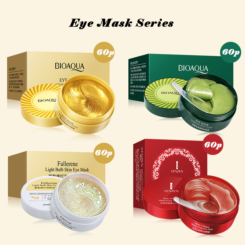 60 pçs máscara de olho de colágeno de ouro hidratante anti círculos escuros remoção sacos de olho cuidados com os olhos máscaras de gel beleza endurecimento remendos de olho
