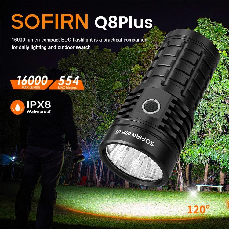 Sofirn Q8 Plus 6 * XHP50.2 Đèn Pin LED 21700 USB C Sạc 16000lm Mạnh Đèn Pin EDC Di Động Đèn Lồng Đèn BLF anduril 2