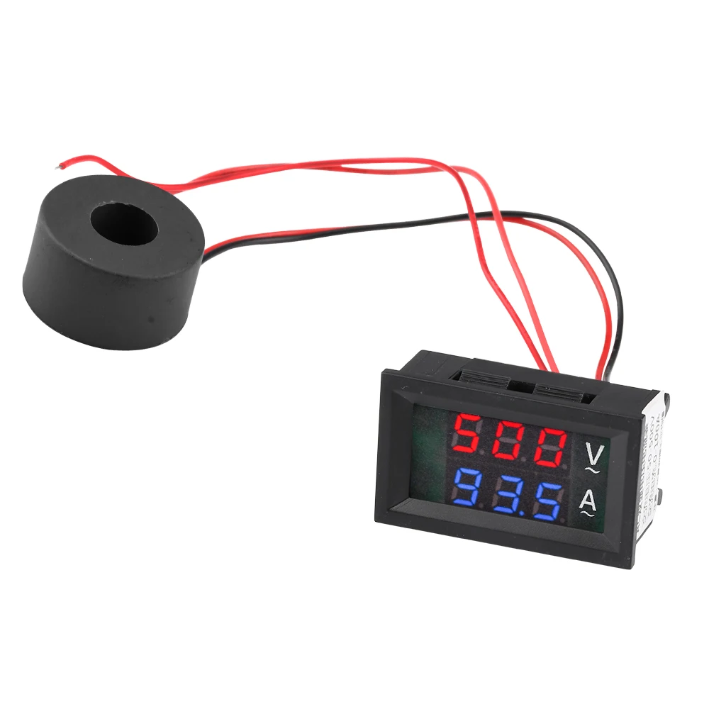 AC 220V 10A 50A 100A pantalla Dual medidor de corriente de voltaje Detector probador LED voltímetro amperímetro probador Detector con transformador