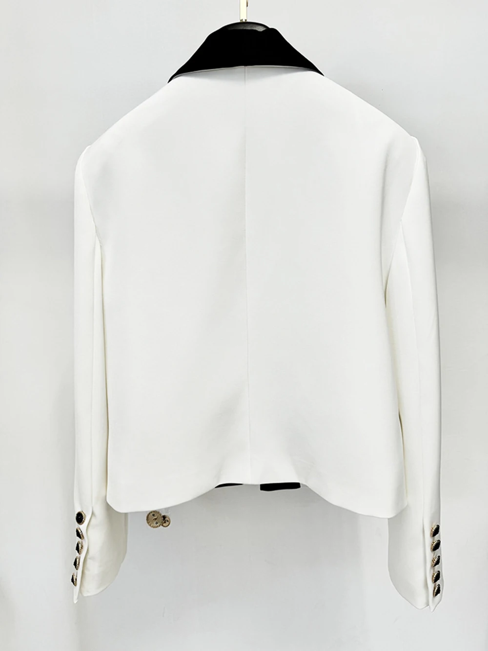 Mulheres Double Breasted Patchwork Blazer de Ponto Aberto, Jaqueta Clássica, Designer de Moda, Novo, Tamanho Exterior S-2XL, 2022