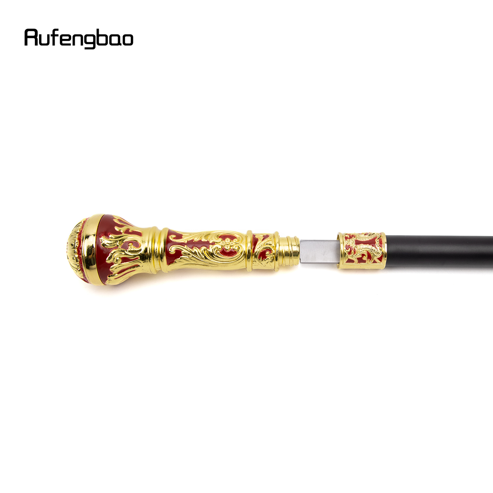 Golden สีแดงรอบจับเดิน Stick ที่ซ่อนอยู่แผ่น Self Defense แฟชั่น Cane แผ่นคอสเพลย์ Crosier Stick 93ซม.